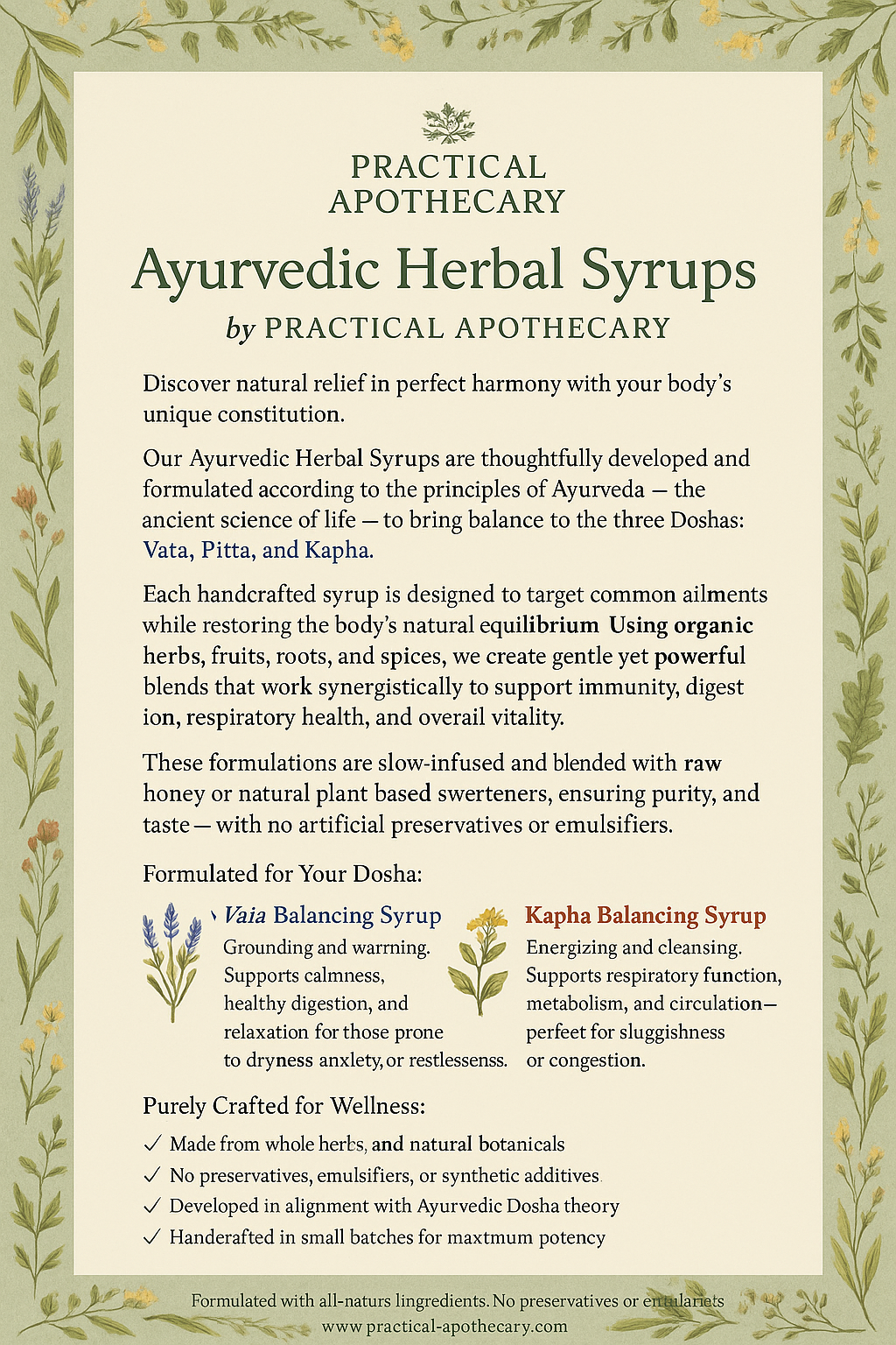 Natural Herbal Remedy Syrups