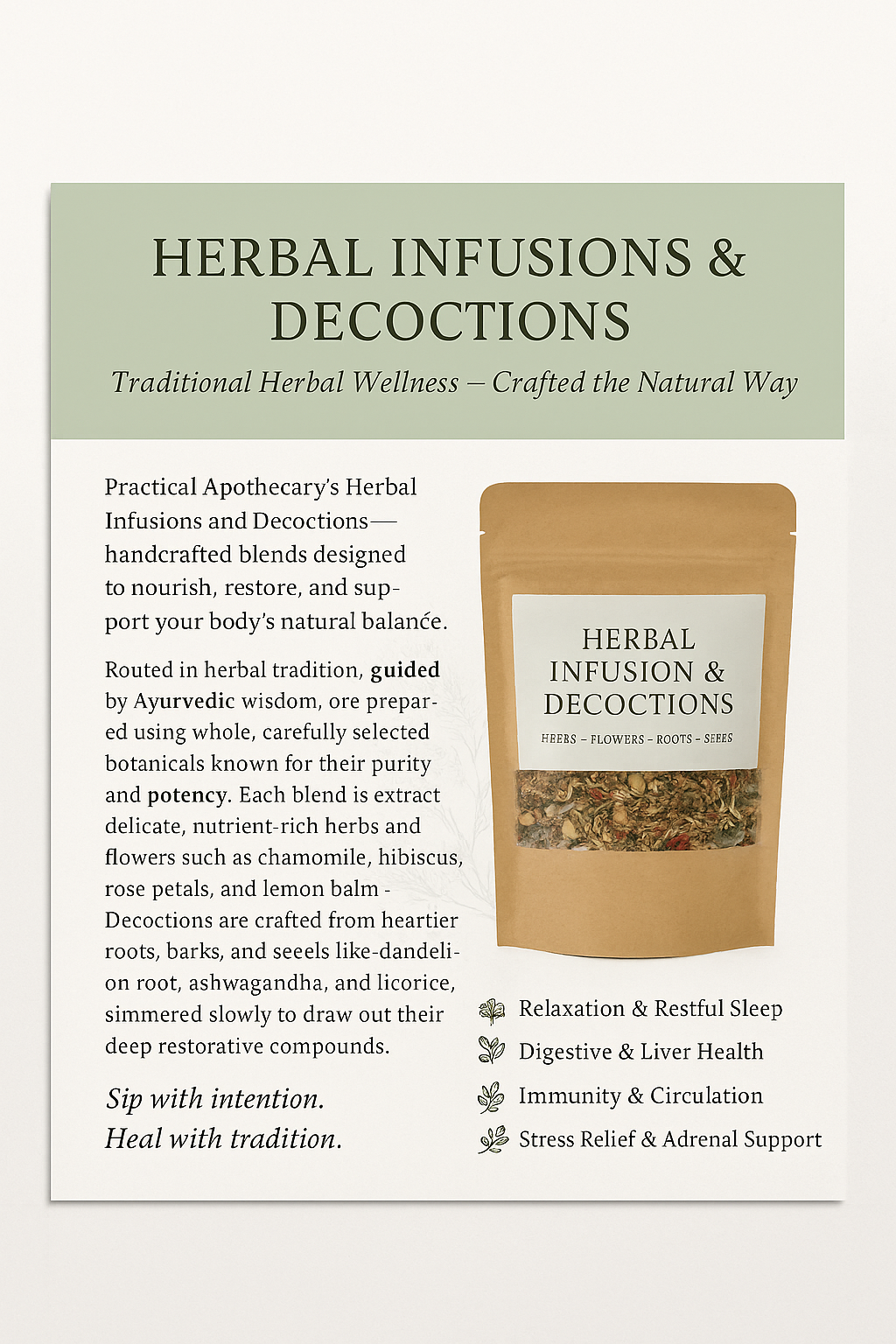 Herbal Remedy Infusions and decoctions